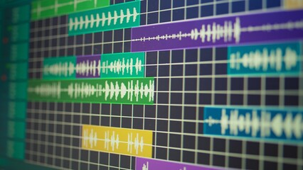 Empty space used for recording music on electronic tools in home studio, mixing and mastering...