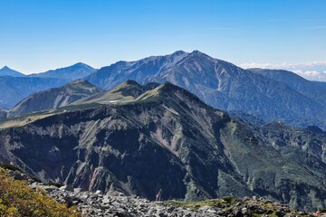 北アルプスの五色ヶ原と薬師岳