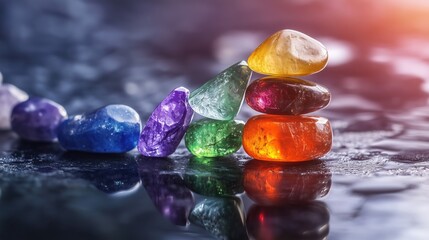 chakra crystal therapy. Rituals with precious stones for healing