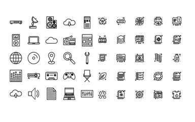 set of printing and corporate icons