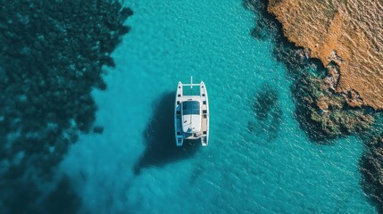 Catamaran in Turquoise Waters