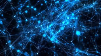 Metallic geometric shapes intertwined with flowing light trails and glowing neon accents
