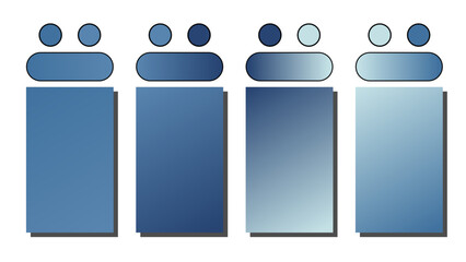 Midnight blue, blue gray, dark blue, baby blue color palette. Set of bright color palette combination in rgb hex. Color palette for ui ux design. Abstract vector illustration for your graphic design