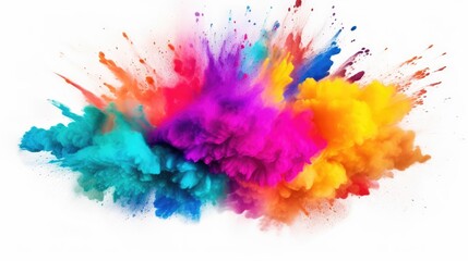 A vibrant explosion of colorful paint creates a stunning abstract design.