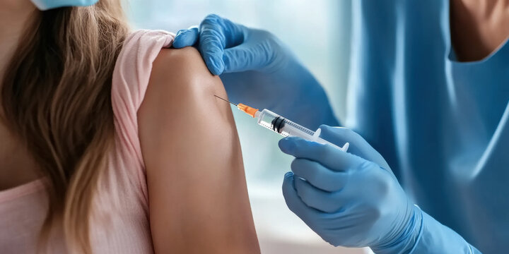 Vaccination is an important health procedure that helps protect individuals from various diseases. In this image, healthcare professional administers vaccine to patient, showcasing significance of imm