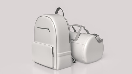 White bag on clean background  image 3d rendering.