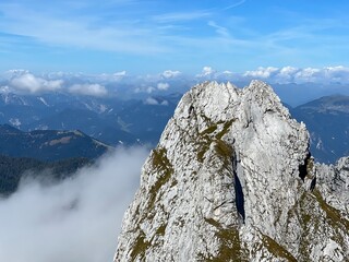 Rocky mountains around Mangart peak in the Julian Alps, Strmec na Predelu (Triglav National Park,...