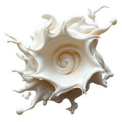 Dynamic White Splash - Abstract Motion , A bold abstract image featuring a large, white splash of liquid against a transparency background.
