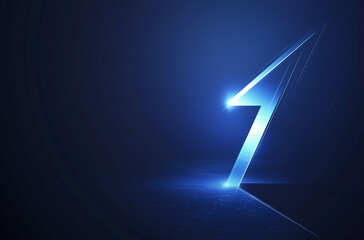 Geometric Arrow with a Glowing Flash on a Shadowy Backdrop: Directional Art in Focus