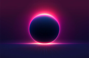 Sleek Sphere with a Radiant Halo Effect on a Midnight Background: Mysterious Cosmic Art