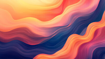 Obraz premium Dynamic wave patterns with a mix of warm and cool tones, forming an energetic and lively backdrop. Energetic. Illustration