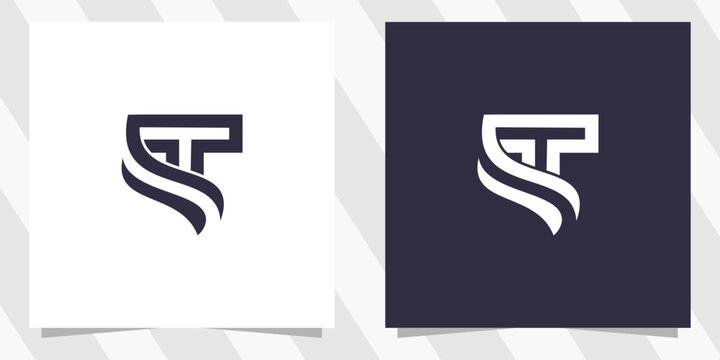 letter ts st logo design vector