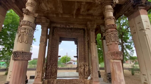Ghantai mandir in khajuraho the group of monuments of hindu and jain temples in chhatarpur district, madhya pradesh, India.Unesco world heritage site.