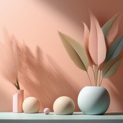 Fototapeta premium Minimalist pastel aesthetic background with depth of field for a serene and modern look