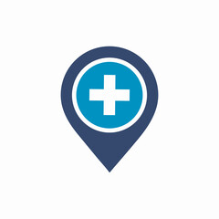 hospital location icon sign vector