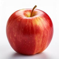 Isolated ripe apple with depth of field highlighting fresh fruit texture and vibrant color