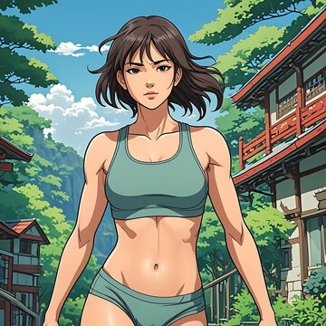 Secy athletic woman