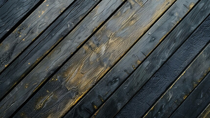 Obraz premium Black wood planks with a diagonal pattern.