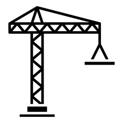 Construction crane glyph solid icon