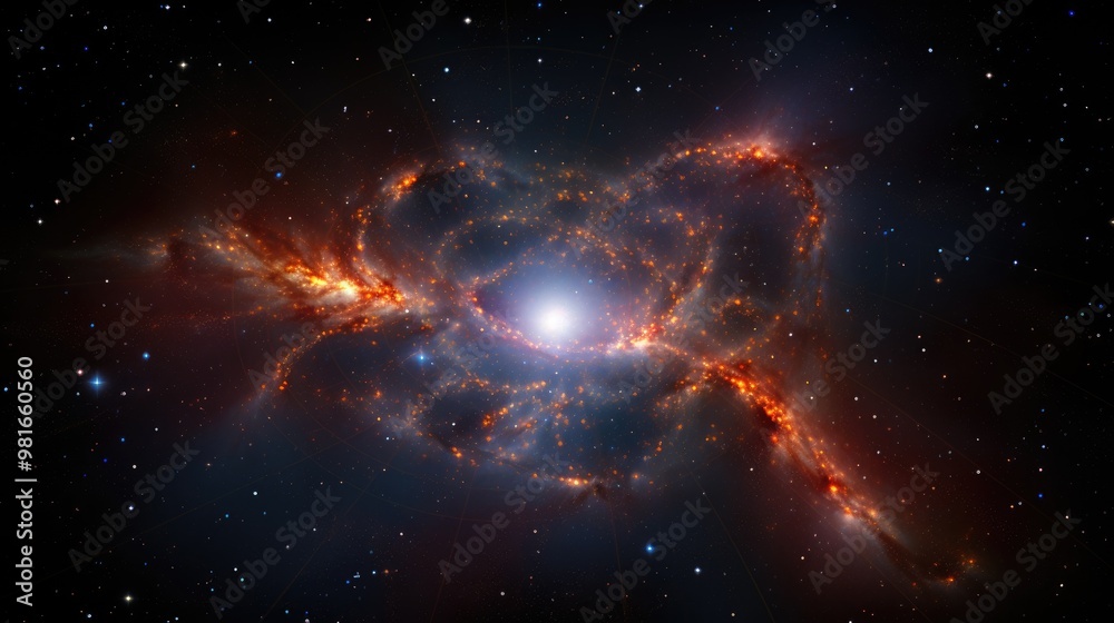 Wall mural a breathtaking view of a star cluster in a distant galaxy, with swirling clouds of gas and dust illu