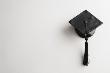 Celebration of intelligence: silhouette of a graduation cap under the sun