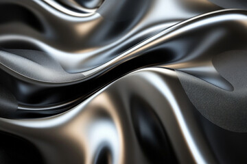 Fototapeta premium A luxury abstract background with shimmering platinum lines curving over a matte black surface, giving a sophisticated and sleek aesthetic.
