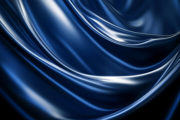 Fototapeta premium A luxury abstract background with radiant platinum lines cascading over a smooth, deep navy blue background, giving a sense of grandeur and elegance.