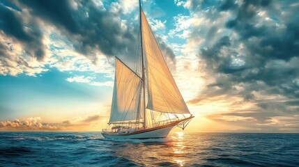 Fototapeta premium Sailing into the Sunset