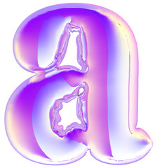 Glossy Purple and Blue 3D Letter A