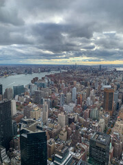 Fototapeta premium East Side and Brooklyn view from skyscaper
