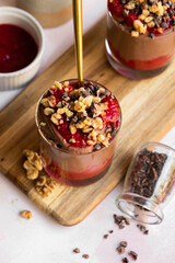 chocolate mousse with nuts 
