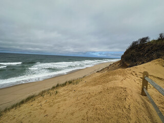 Cliff Stop Off At Stormy Cape Cod Beach