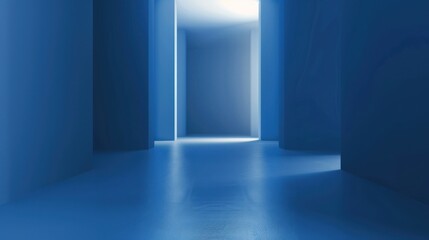 Abstract Blue Room with Light