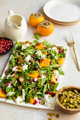 persimmon and cheese salad 