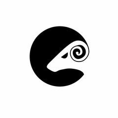 Goat head silhouette logo icon for your business