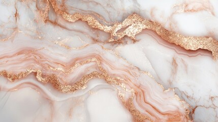 Obraz premium Rose gold and white marble texture, modern and elegant marble generative ai
