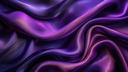 Obraz premium Elegant purple silk fabric with intricate wavy patterns