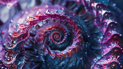 Abstract colorful fractal art with a swirling pattern.