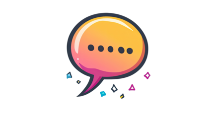 Speech bubble icon on white transparent background