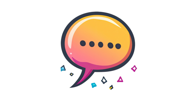 Speech bubble icon on white transparent background