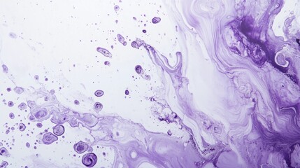 Splattered lavender paint on white marble, soft and dreamy abstract background generative ai