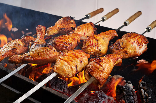 Grilled chicken barbecue. In southern Brazil known as galeto