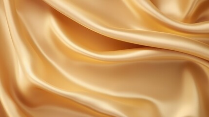 Obraz premium A luxurious, soft, and smooth golden silk fabric with elegant folds and drapes. The fabric is smooth and silky, with a subtle sheen.