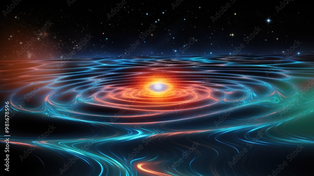 Wall mural a mesmerizing abstract background with swirling lines of light in vibrant colors.