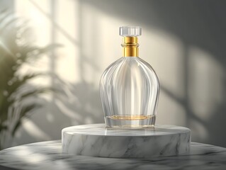 Elegant Glass Bottle on Marble