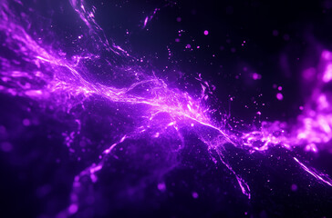 Fototapeta premium Capturing the Night: Flashing Purple Strobes Cutting Through Dark Blue Skies