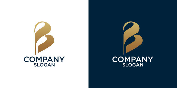 initial b abstract monogram logo vector design
