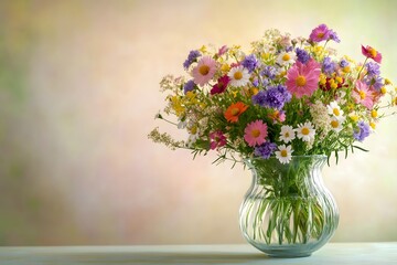 Vibrant Wildflowers in a Vase