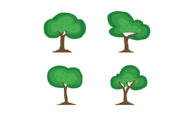 Fototapeta premium Set of nature tree illustration design vector