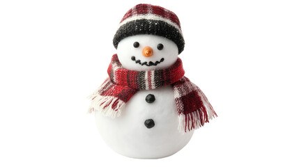 Fototapeta premium Snowman on a white transparent background